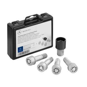 Geschlossene Verpackung mit Felgenschlössern davor 2