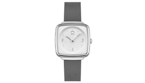 Armbanduhr Damen, Modern weiß / anthrazit / schwarz, Edelstahl / Kalbsleder 1