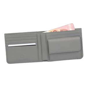 Geldbörse silbergrau, Rindleder 6