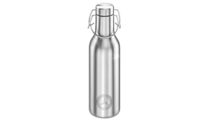 Silberne Isolierflasche mit Mercedes-Benz Logo, geschlossener Deckel 2