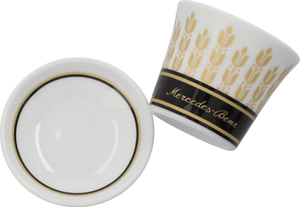 Espressotasse mit weißem Rand und Teller 6