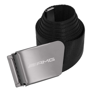Schwarzer AMG Gürtel, silberne Schnalle mit AMG Logo 1