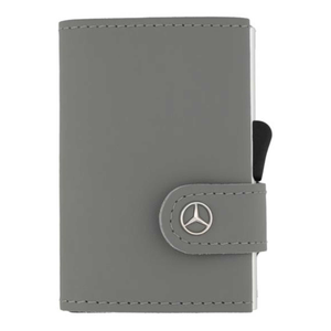 Mini-Geldbörse silbergrau, Rindleder 1