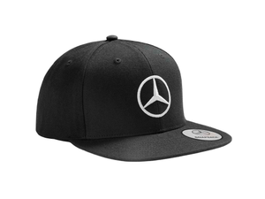 Mercedes-Benz Flat Brim Cap, Mercedes Stern, schwarz,vorne 2