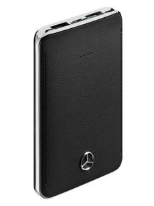Mercedes-Benz Powerbank, 5.000 mAh, schwarz mit Mercedes Stern 1