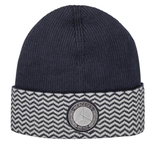 Original Mercedes-Benz Strickmütze Beanie Unisex navy Baumwolle / Kashmir-1 1