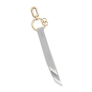 Audi Schlüsselanhänger Leder, Damen, grau-creme 1