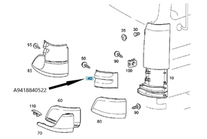Original Mercedes-Benz Abdeckung Fahrerhaus rechts. AXOR 6