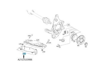 Original Mercedes-Benz Abdeckung Federlenker rechts. W212, W218 6