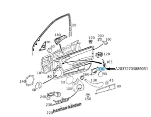 Original Mercedes-Benz Abdeckung Lautsprecher Tür vorne links. C-Klasse 203 6