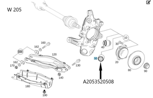 Original Mercedes-Benz Achslenklager Hinterachse. W204, W205, W207, W212, W213, W218, W238 5