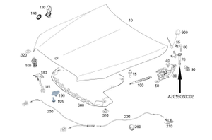 Original Mercedes-Benz Airbag Aktuator Motorhaube. C-Klasse W205 3