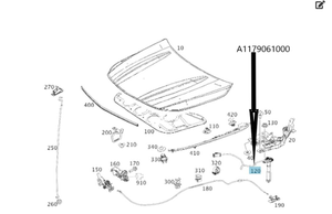 Original Mercedes-Benz Aktuator Motorhaube. CLA W117, GLA W156, A-Klasse W176 5