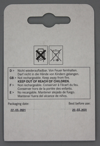 Original Mercedes-Benz Batteriesatz (2 Knopfzellen) für Senderschlüssel 3