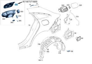 Original Mercedes-Benz Beplankungsklappe, Tankklappe. CLA 250e W118 3