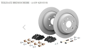 Original Mercedes-Benz Bremsensatz hinten. Viano W639 1