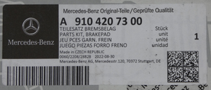 Original Mercedes-Benz Bremsklotz-Satz hinten. Sprinter W907, W910 5