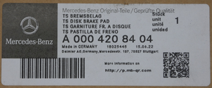 Original Mercedes-Benz Bremsklotz-Satz vorne. E-Klasse W211, S-Klasse W220, CL 500 W215 5