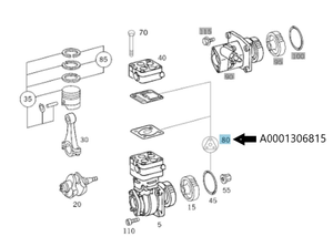 Original Mercedes-Benz Dichtsatz Luftpresser, mit Lamellenventil. AXOR, ATEGO 3