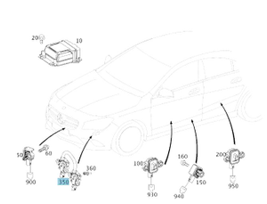 Original Mercedes-Benz Drucksensor Beschleunigungssensor. CLA W117, GLA W156 6