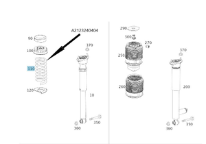 Original Mercedes-Benz Fahrwerksfeder hinten. E-Klasse W212, CLS W218 6