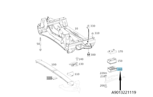 Original Mercedes-Benz Federlager vorne. Sprinter 6