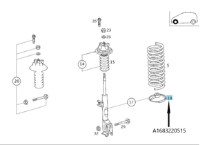 Original Mercedes-Benz Federteller-vorne-unten. A-Klasse W168 4