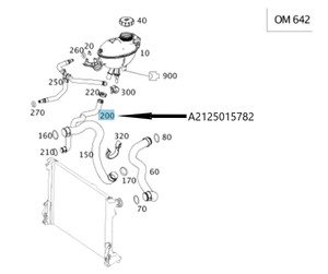 Original Mercedes-Benz Füllschlauch / Kühler an Ausgleichbehälter. W212, W218 6
