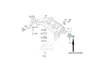 Original Mercedes-Benz Gummilager Hinterachsträger. SLK R171, R172, CLK 209 5