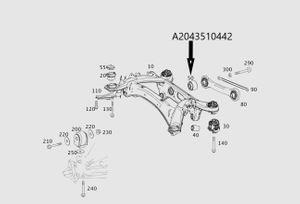 Original Mercedes-Benz Gummilager-Satz (2 Stck.) Achsgehäuse an Hinterachsträger, hinten 1