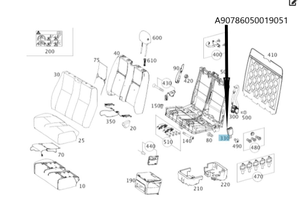 Original Mercedes-Benz Gurtschloss-Doppelsitz. Sprinter 907, 910 6