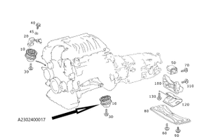 Original Mercedes-Benz Motorlager rechts / links. SL500, W230 1
