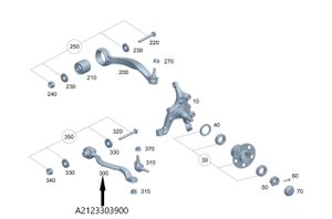 Original Mercedes-Benz Querstrebe vorne unten links. E-Klasse W212 2