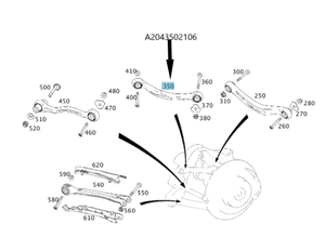 Original Mercedes-Benz Zugstrebe links. C-Klasse 204, 205, E-Klasse 207, 212, 213, 238, CLS 218, 257 2