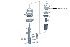 Original Mercedes-Benz Stützlager vorne links oder rechts. V-Klasse W447, Viano W639 6