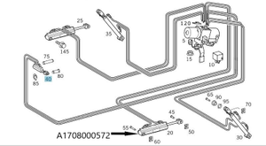 Original Mercedes-Benz Zylinder / Verdeckverschluss. Hauptantrieb links. SLK R170 1