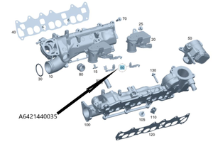 Original Mercedes-Benz Teilesatz Umlenkhebel, Saugrohr. OM642 5