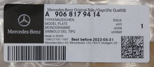 Original Mercedes-Benz Typenzeichen 4x4. V-Klasse W447, Sprinter W906, W907 3