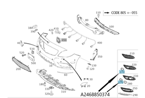 Original Mercedes-Benz Zierblende Nebelscheinwerfer rechts, B-Klasse W246 2