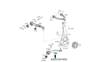 Original Mercedes-Benz Zugstrebe rechts. C-Klasse 205, E-Klasse 238 2