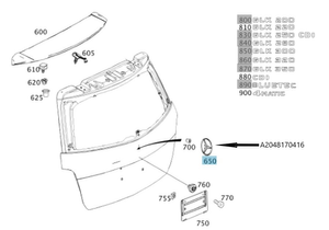 Original Mercedes-Benz Stern für die Heckklappe GLK W204 2