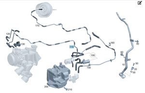 Original Mercedes-Benz Unterdruckleitung. GLE, GLS, E-Klasse, S-Klasse. OM 656929 6