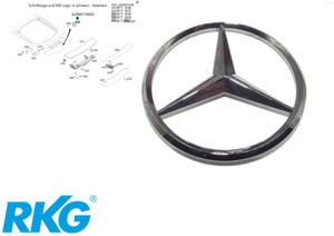 Original Mercedes-Benz Stern hinten in schwarz. AMG-GT W290 1