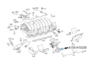 Original Mercedes-Benz Stutzen - Gassteller an Saugrohr OM 156 (AMG C63, E63, S63) 6
