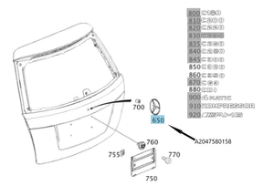 Original Mercedes-Benz Stern für die Heckklappe, C-Klasse W204 T-Modell 2