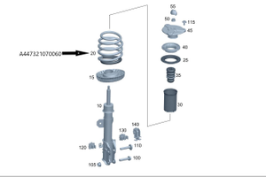 Original Mercedes-Benz Federnsatz vorne (2 Stück). V-Klasse W447, W448 6