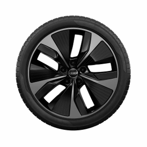 Rad Audi Sport, 5-Arm-Aero mit RS-Schriftzug schwarz metallic, glanzgedreht, abgedunkelt, 9,0Jx21, Reifen 255/45 R21 106W XL, vorn 1