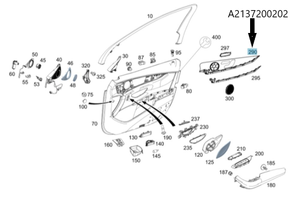 Original Mercedes-Benz Zierleiste oben-Türverkleidung rechts, E-Klasse W213 1