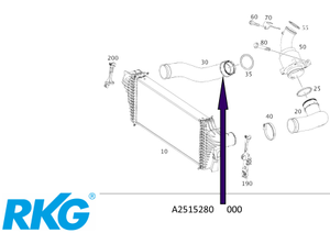 Original Mercedes-Benz Ladeluftschlauch rechts. R-Klasse W251-2 1