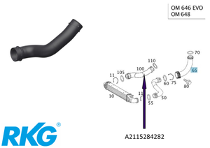 Original Mercedes-Benz Ladeluftschlauch rechts E-Klasse W211-1 1